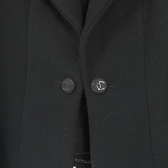 Chanel Black Wool-Blend Panelled Buttoned-Chain Blazer - Picture 7 of 12